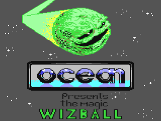 Wizball title screen for Commodore 64